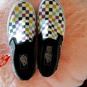 Vans checkered slip on shoes